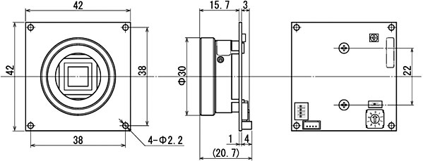 Watec W-01CDB3 Board Camera 1/3 CCD CS lens Mount Vehicle Industrial Camera